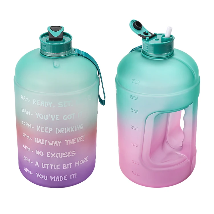 

2020Amazon Best Sellers Custom products PETG Plastic 3.78L Big capacity outdoor GYM Sport Water Bottle Straw Type custom packing, Customized color