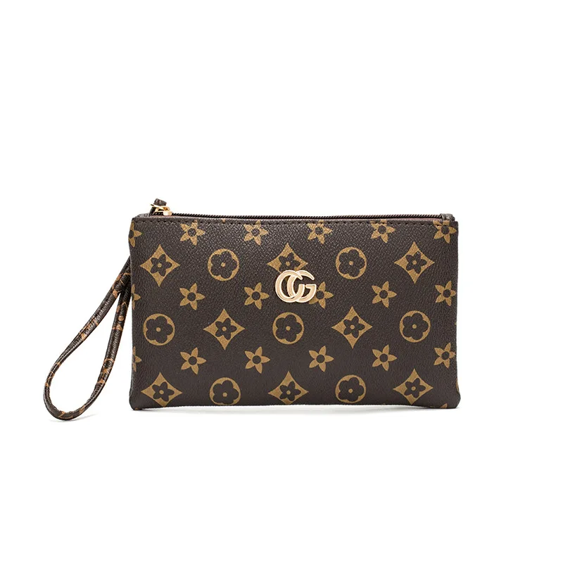 

PU Leather long Zipper Ladies Wallet with fashion flower printing, Customized color