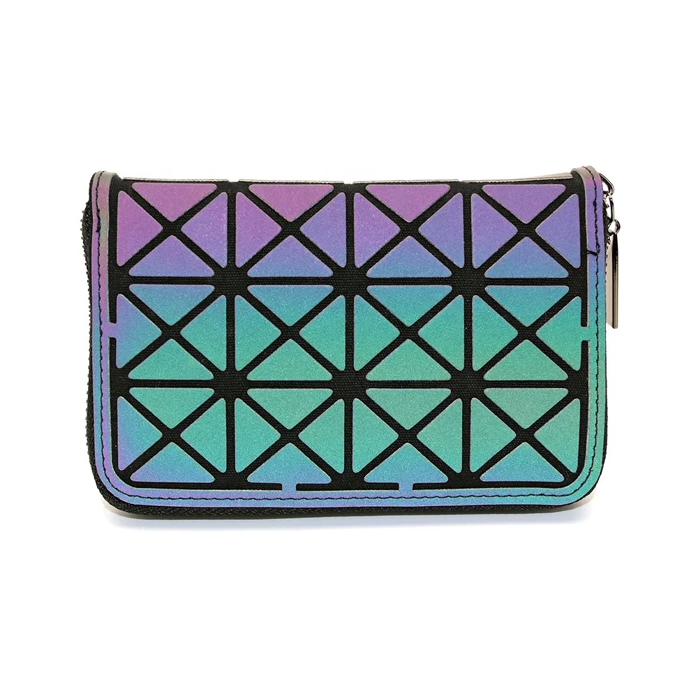 

2020 New Fashion PU Color Change Luminous Geometric Card Holder