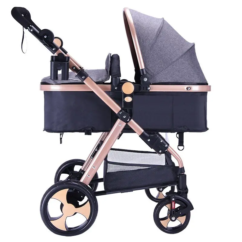 

Stroller 360 Rotation Function Luxury Travel System Pram Grey Aluminium Frame Baby Trolly High Quality