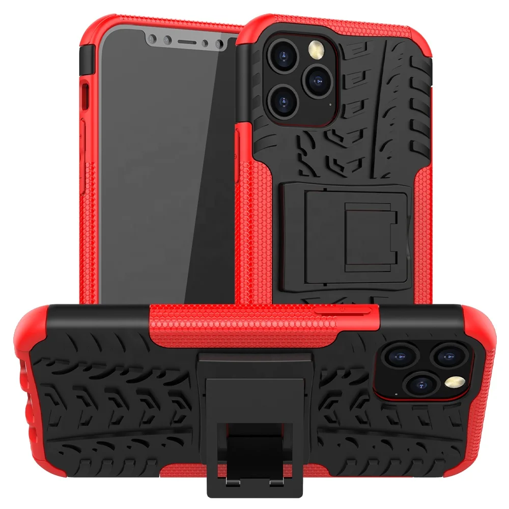

Luxury pc tpu 2 in 1 military grade shockproof protective folding kickstand phone case for iphone 12 12pro 6.1, Multi-color, can be customized