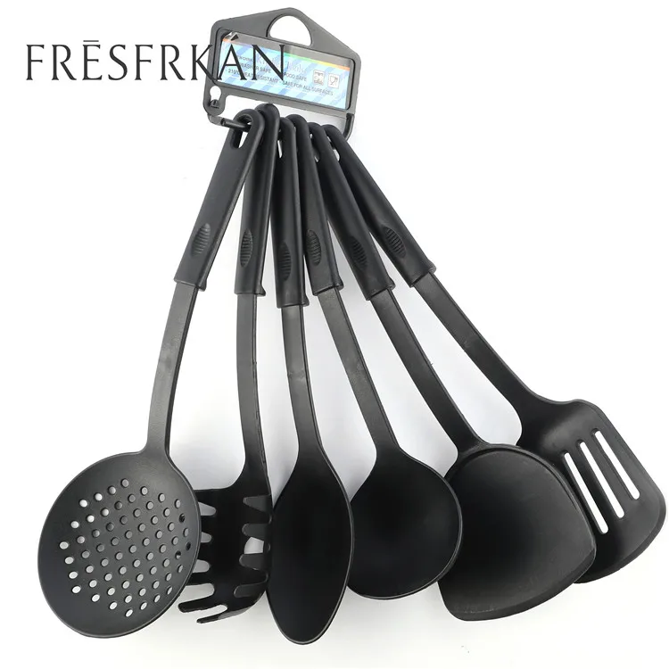 

High Quality OEM 6PCS Heat Resistant Eco-friendly Reusable Kitchen Utensils Cooking Tool Plastic Cooking Utensil Sets
