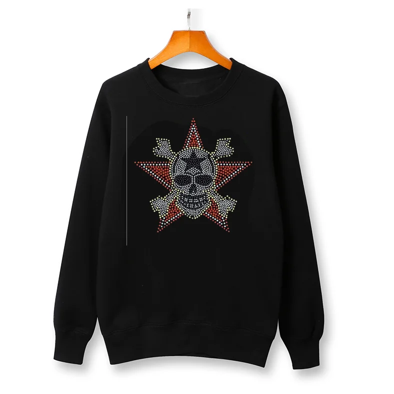 Fashionable free sample Taurus tshirt heat transfer stickers hot fix rhinestone iron on transfer