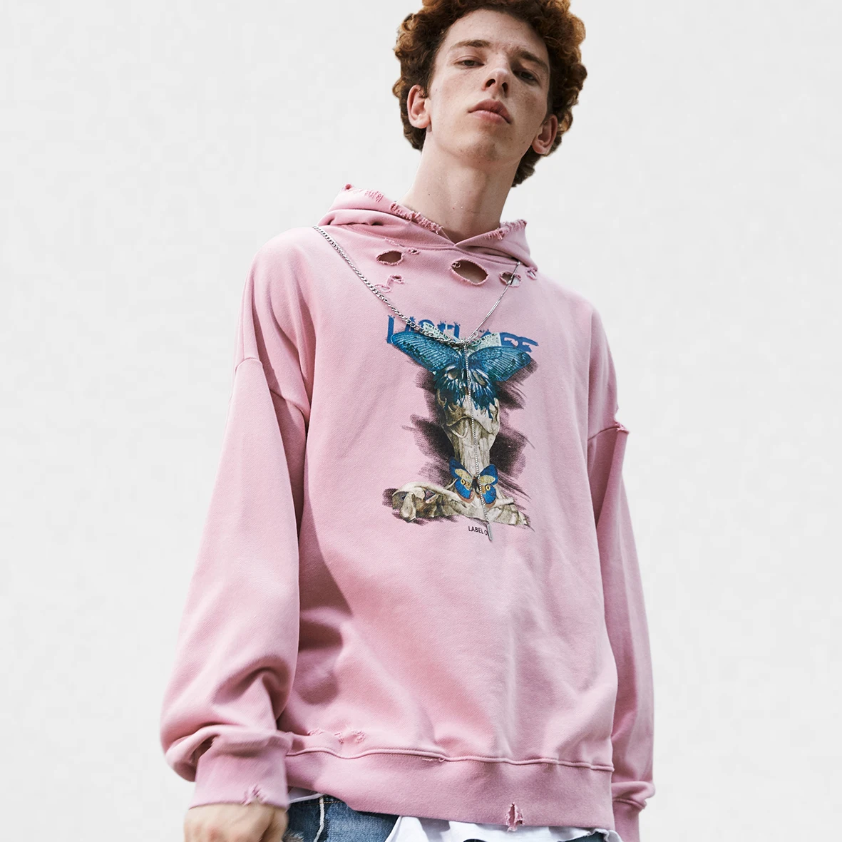 

Autumn Fashion Hip Hop Full Sleeve Pullover Couple Pink And White Two Colors Hoodies Sweatshirt Men And Women