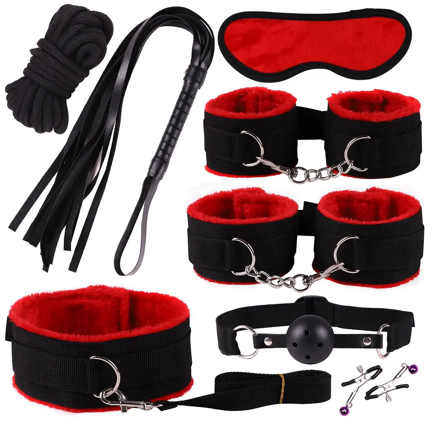 
gay free video male leather bondage set bdsm restraint bondage sex toy Whips Collar HandCuffs 