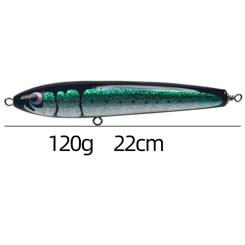 

Slow 120g 22cm Wood Sinking Hard Bait Popper Lifelike Bass Heavy Pencil Lure Saltwater and Freshwater