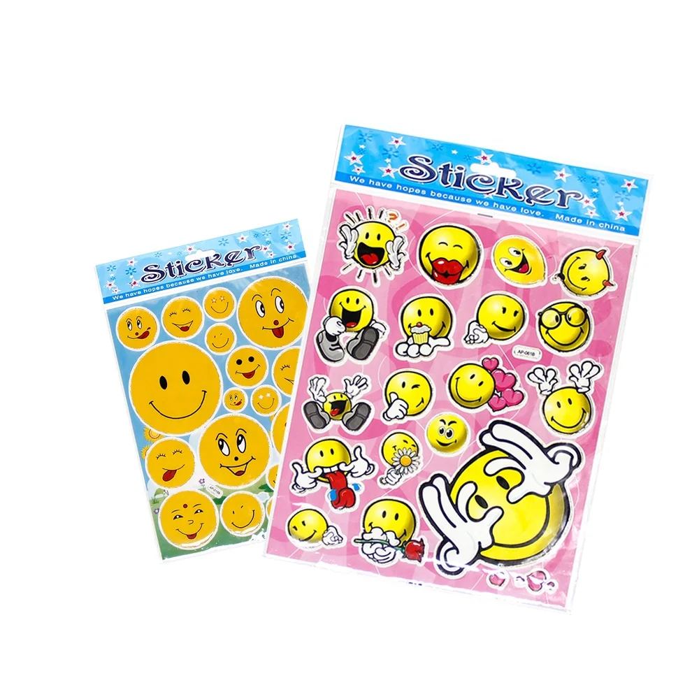 

Wholesale new design creative dot cartoon stickers student diary hand account decorative smiley face stickers, Cmyk color