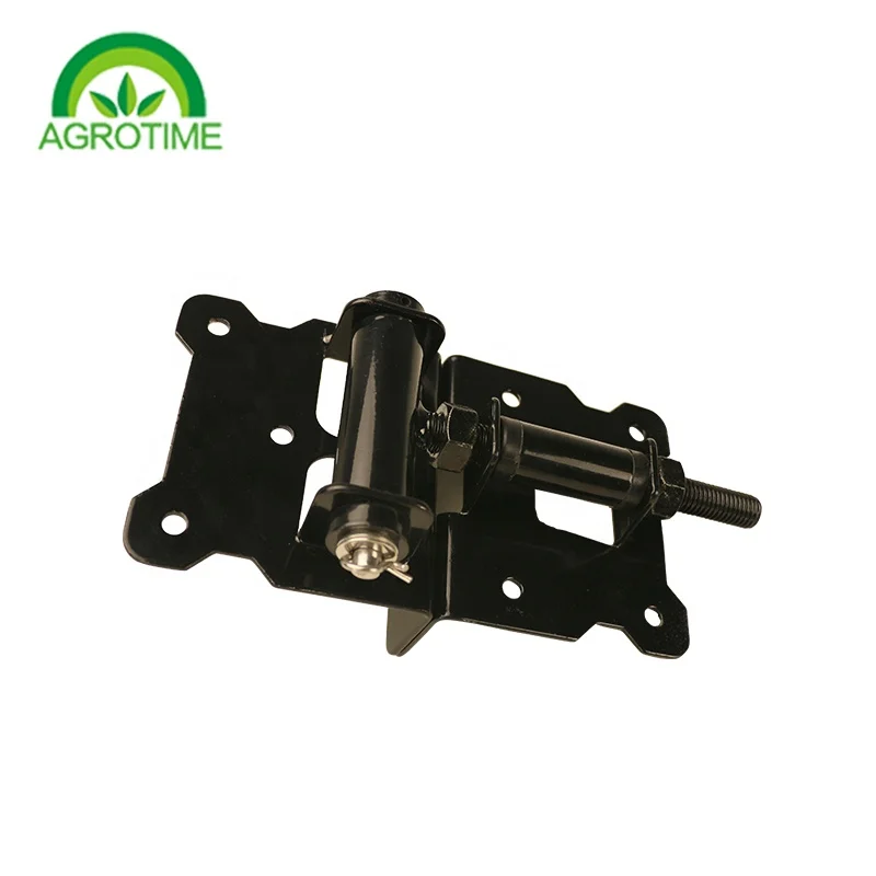 

Self Closing Black Gate Hinge with Installation Screws and Swing Adjuster Tool Outdoor Vinyl/Wood Fence hinge powder coated