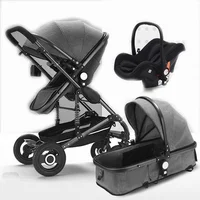 

doll reborn 2020 Luxury european style baby pram 3 in 1 Leather fabric Baby Stroller 2 in 1 with carrycot and car seat