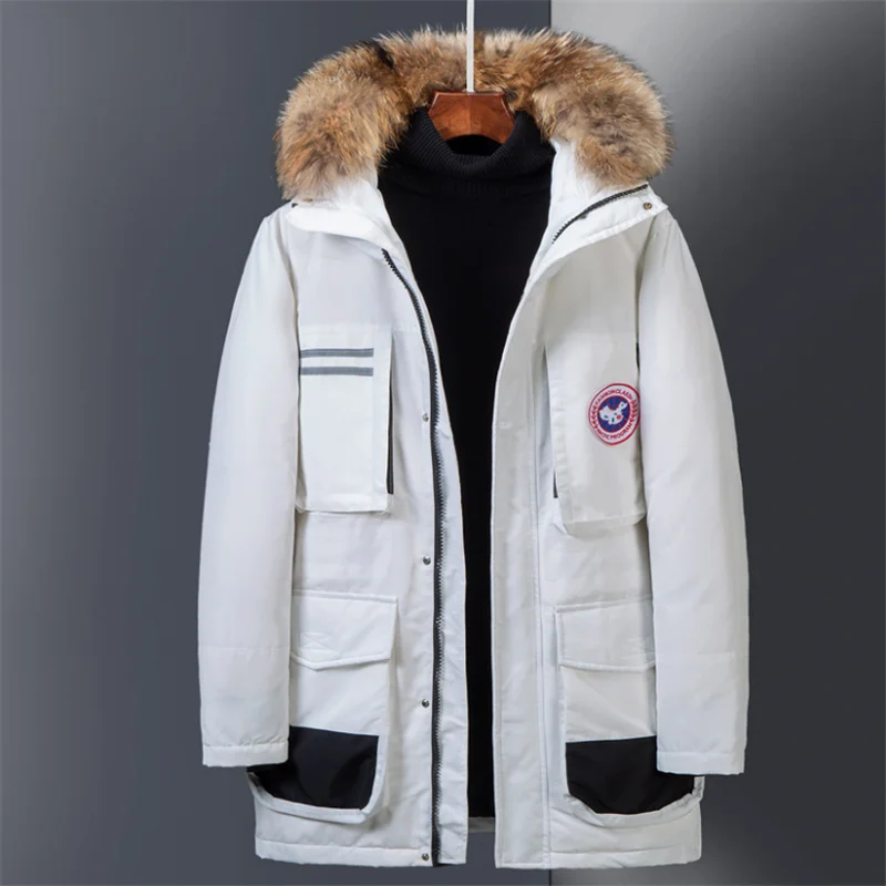 

Hot Sale Canada Windbreak Hooded Winter Man Goose Jacket Parkas Men Windproof Fur Parka, White,black,camouflage