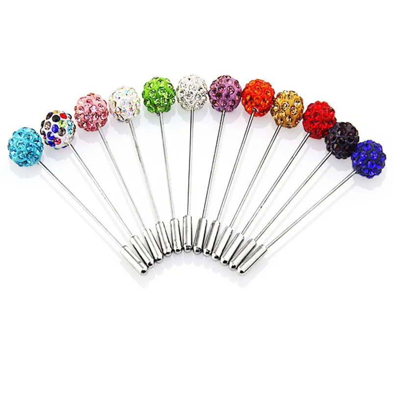 

30pcs/set 8mm 10mm Multicolor Rhinestone Ball Brooch Safety Scarf Pins Hijab Crystal Ball Muslim Hijab Pins