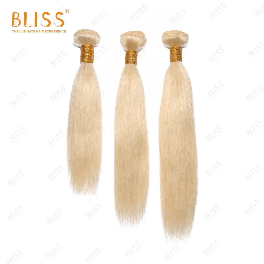 

Bliss Wholesale Unprocessed 613 Blonde Raw Cuticle Aligned 100% Virgin Hair Color 613 Silky Straight Blonde Human Hair Bundles