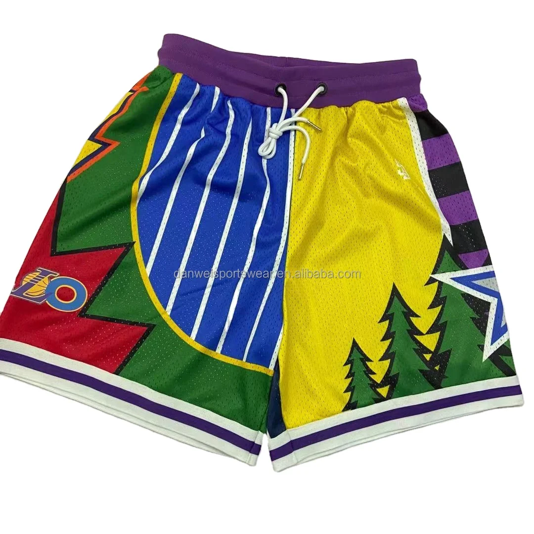 

custom ribbing waistband trim leg one layer patterned basketball shorts