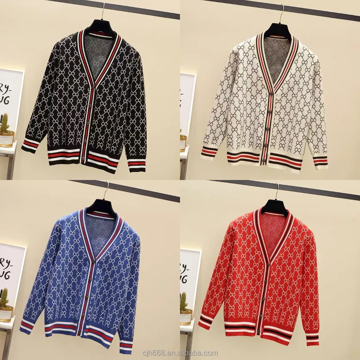 

Factory wholesale winter fashion women's stripe elegant oversize knitting, winter ecological fashion women's cardigan, Customized color