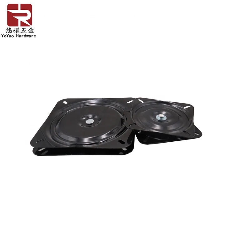 
6 inch 360 Degree Rotation Black Square Dinner Table Swivel Plate for Chairs 