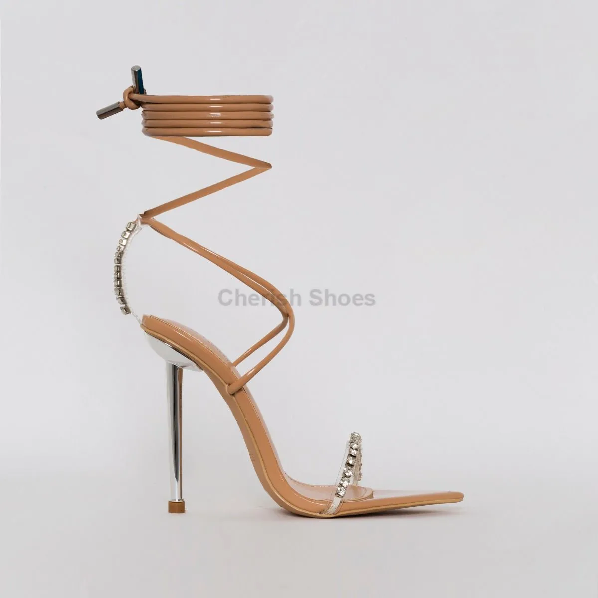 clear stiletto heels with diamonds