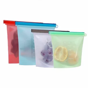 Image of 2019 High Sales Foldable Collapsible Portable 100% Dustproof Reusable Silicone Food Storage Bag