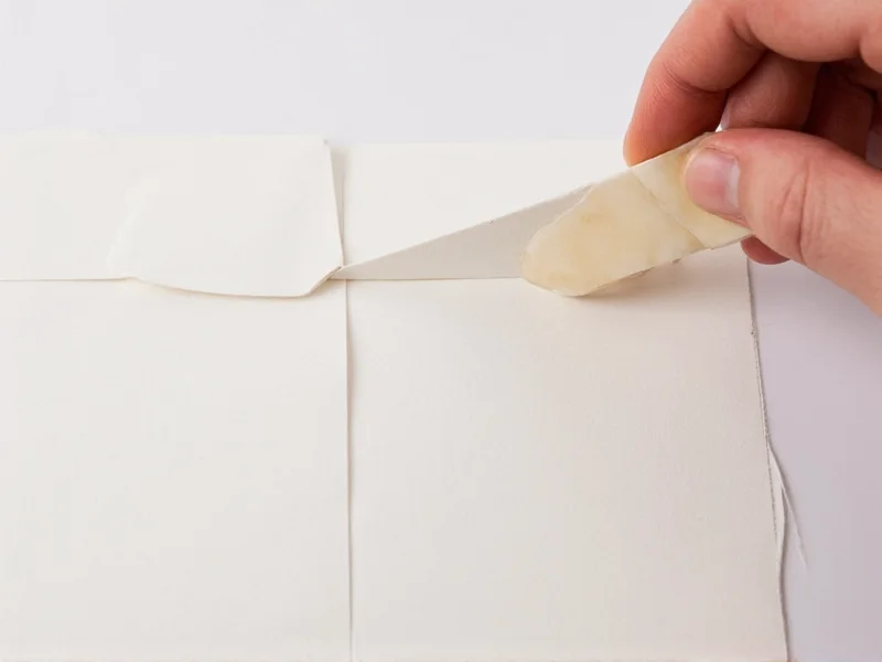 Close-up of scoring paper folds with bone folder tool