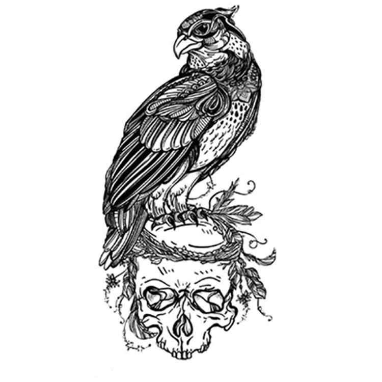 

Small wholesale fashion eagle skull totem tattoo animal temporary tattoo sticker, Cmyk