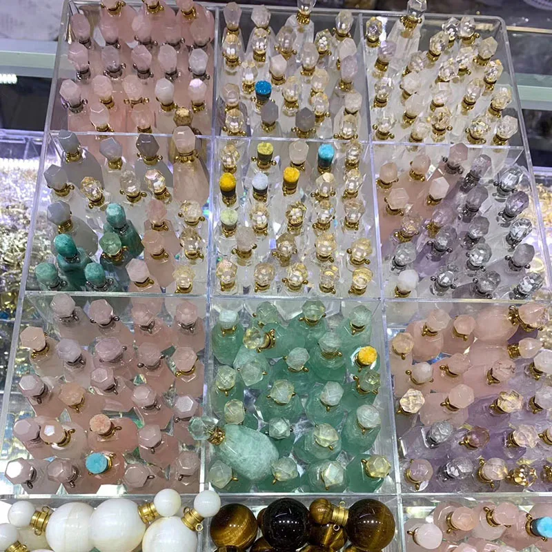 
New Design Healing Quartz Crystal Perfume Bottles Pendant For Necklace 