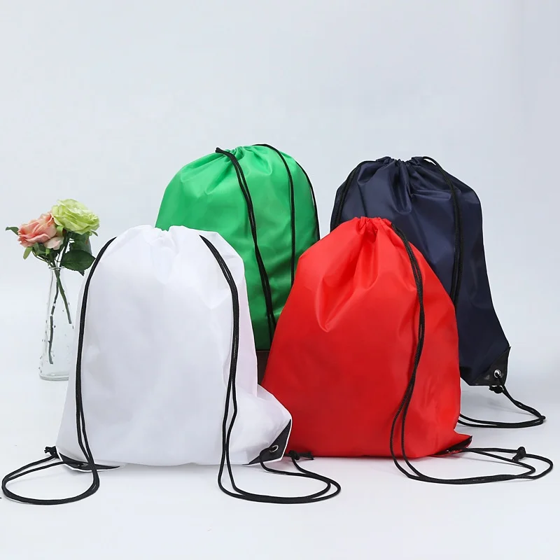 

Cheap Promotional Eco Friendly Customized polyester drawstring backpack for party gift bags, Picture shows