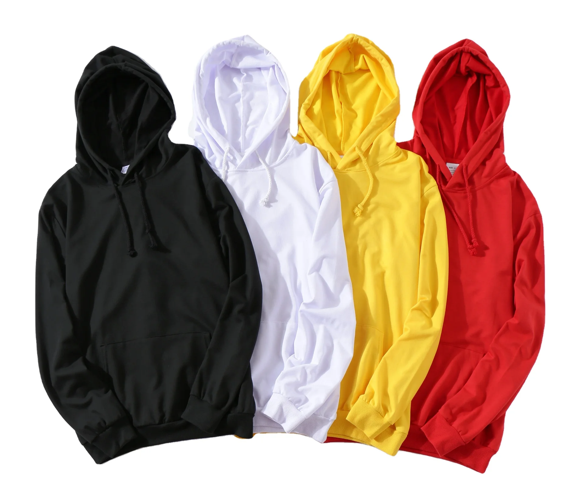 

65% Cotton 35% Polyester Long Sleeve loose Solid Color Hooded Pullover Sweat Shirt custom plain sweatshirts hoodies for men