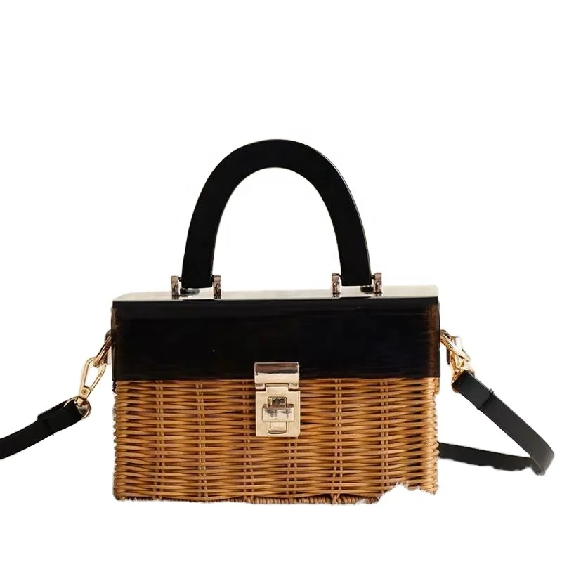 

Ellyson factory direct sales fashion summer beach hand-woven rattan oblique hanging female bag