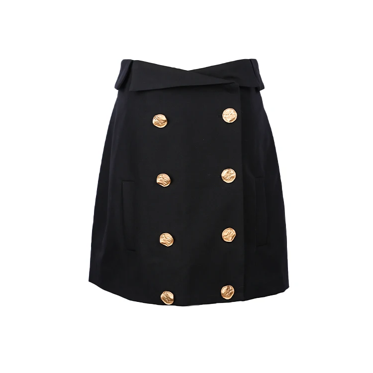 

2021 Designer High Waist Black Cotton Zipper Short Women's Skirts