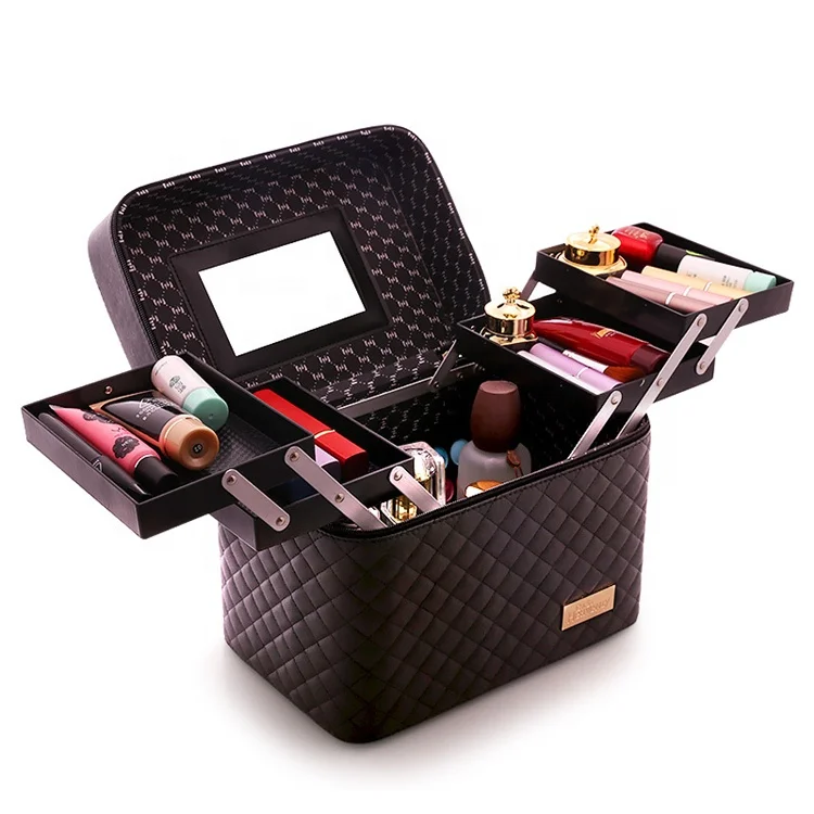 

Professional Multilayer Makeup Storage Portable Women Large Capacity Cosmetic Bag & Case Makeup Beauty Cosmetic Box, Picture