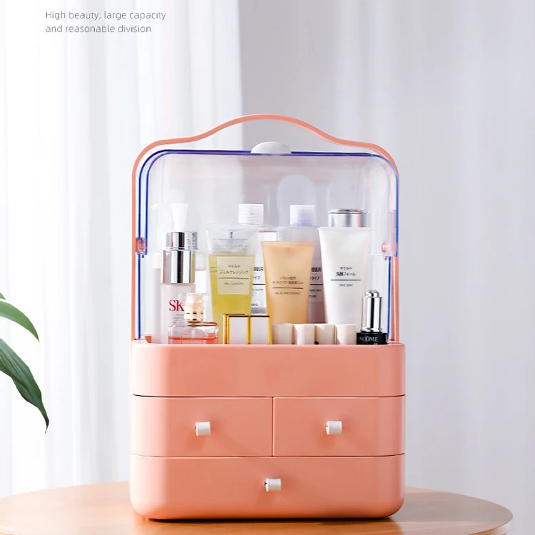 

XingYou Transparent drawer type cosmetic storage box portable travel cosmetic box
