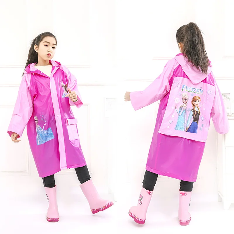 

Children's Raincoats for Boys and Girls Cartoon Kids Kindergarten Pupils with Schoolbags Inflatable Hat Raincoats