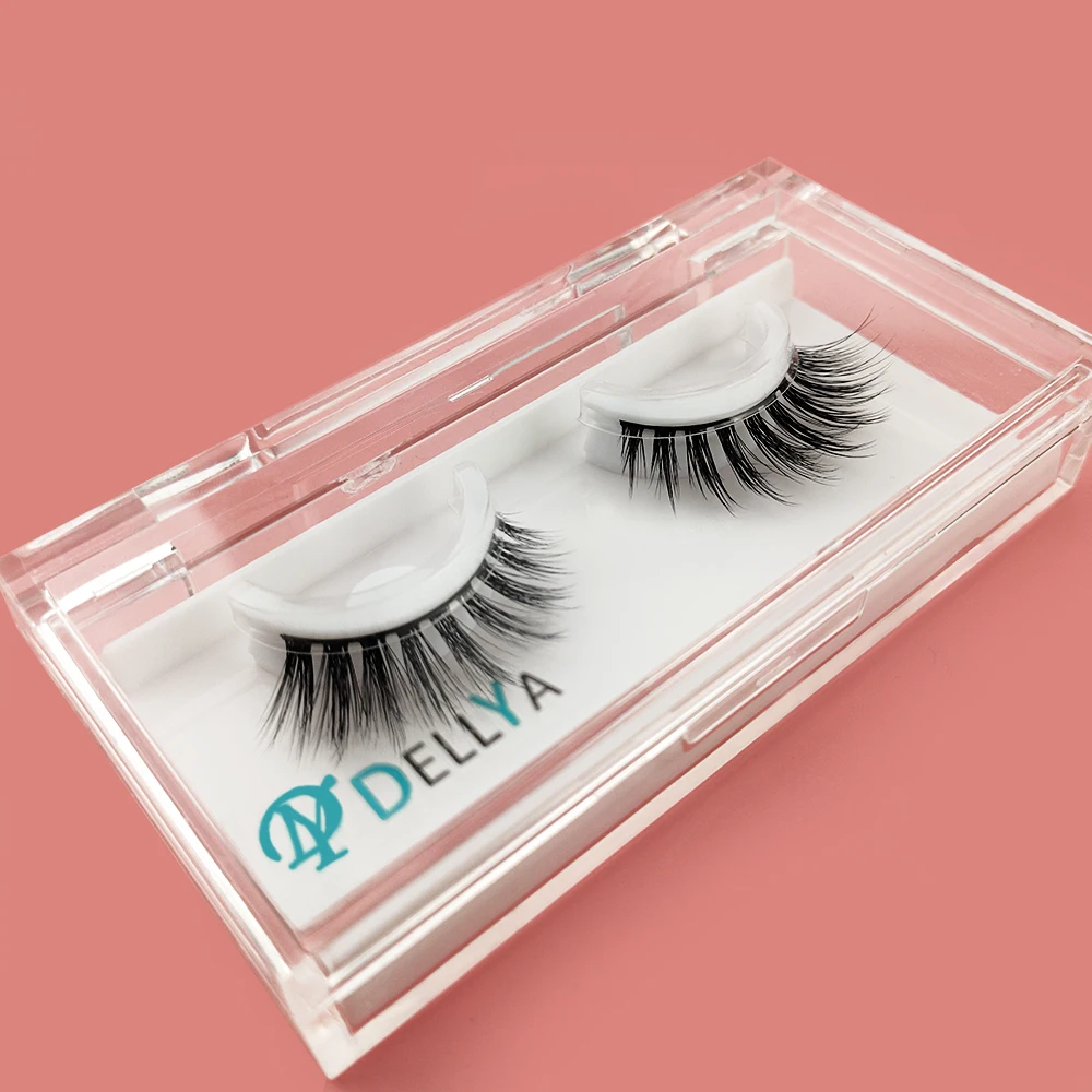 

2020 newest no glue needed eyelashes 3d mink faux mink self adhesive lashes self-adhesive strip eyelash