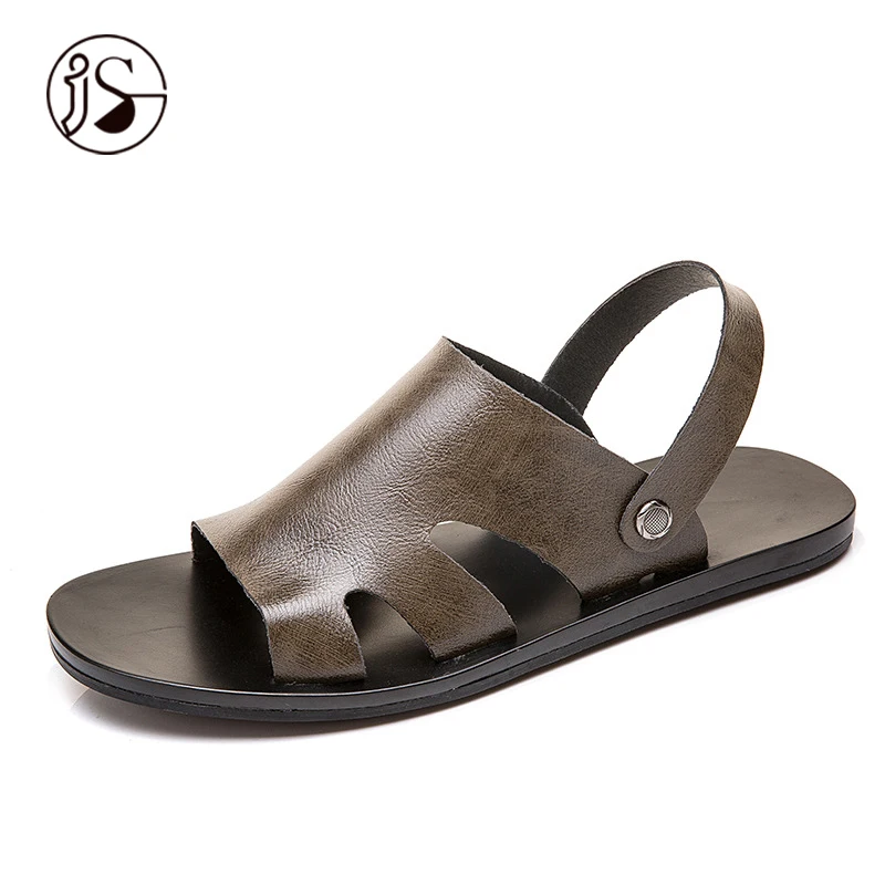 

2021Summer Sandals Men Casual Flat Slipper Open Toe Beach Shoes Men Fashion Slipper Sandals High-end Men Casual Slipper