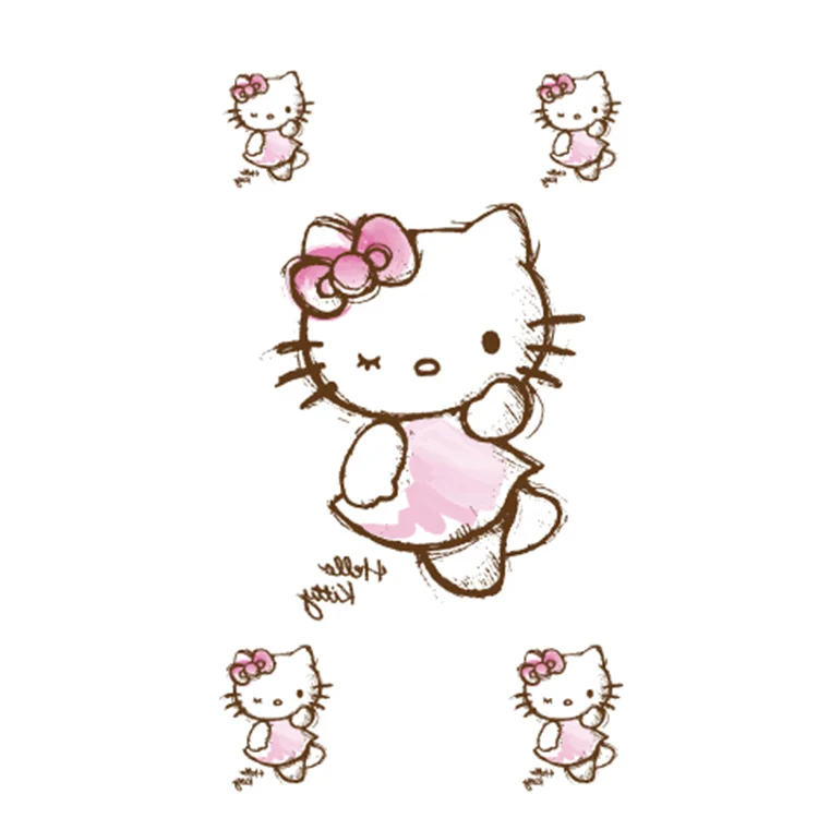 

2021 Hot Sale Cartoon Cute Kitten Children's Face Arm Waterproof Disposable Tattoo Sticker, Cmyk