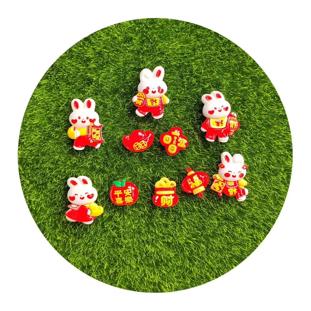 

Resin Rabbit Charm Chinese Zodiac Rabbit Figurines For 2023 New Year Lucky Figurine Accessories For Scrapbooking DIY