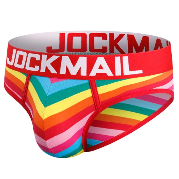 

Rainbow Underwear for men Colorful fashion boxer briefs Low waist pure cotton men underpants, Red/black/blue