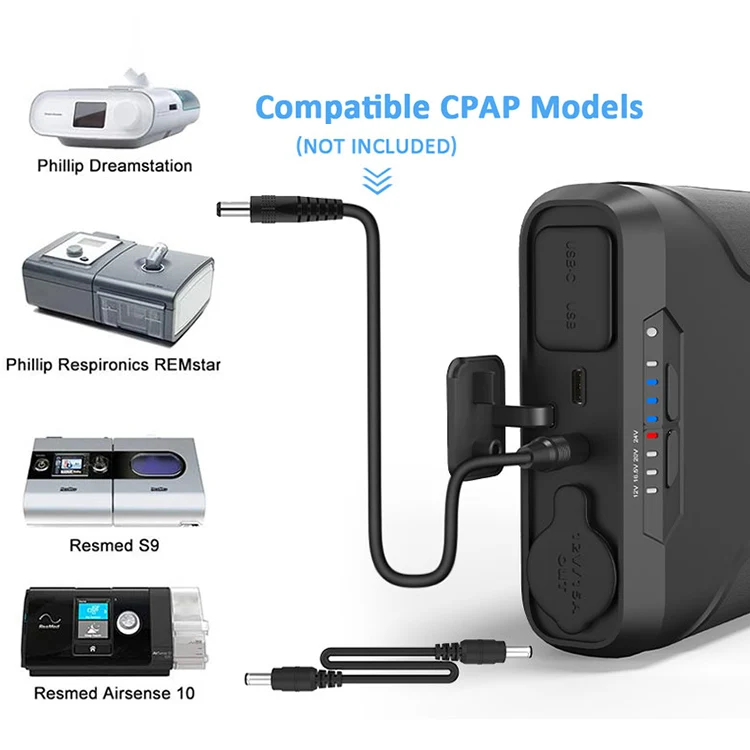 

2022 Trendy Portable Cpap Battery Pack Charger Power Travel Powerbank 72000 Mah 72000Mah For Resmed Dreamstation 2 Airsense 10