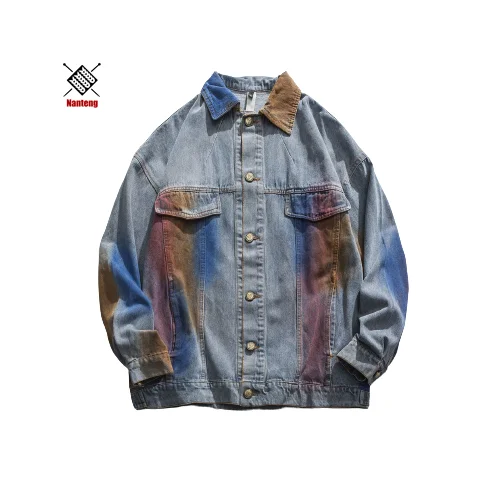 

Custom Long Sleeve Print Design Premium Plus Size Men Jacket Cotton Motorcycle Custom Mens Jeans Black Spring Jackets