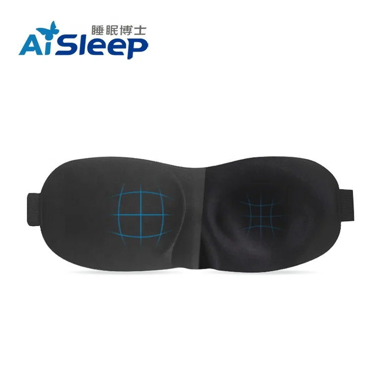 

AiSleep Masked Eye Mask Black Cool Travel Under Eye Mask Colorful Box