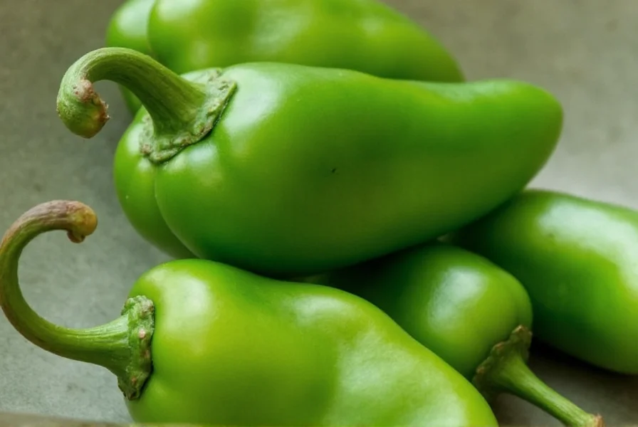 Variety of Green Chili Peppers