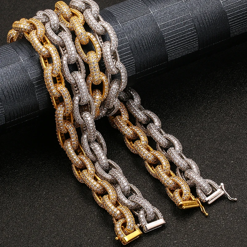 

Luxury Sterling Silver Hand Setting Iced Out VVS1 Moissanite Diamond Cuban Link Chain