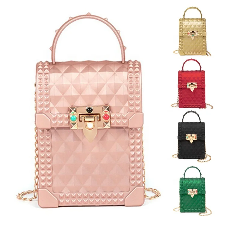 

Wholesale New Lock Chain Shoulder Bags Elegant Female Small Square Bag Leather Bags Women Handbags Lady, Red, gold, green,pink,black