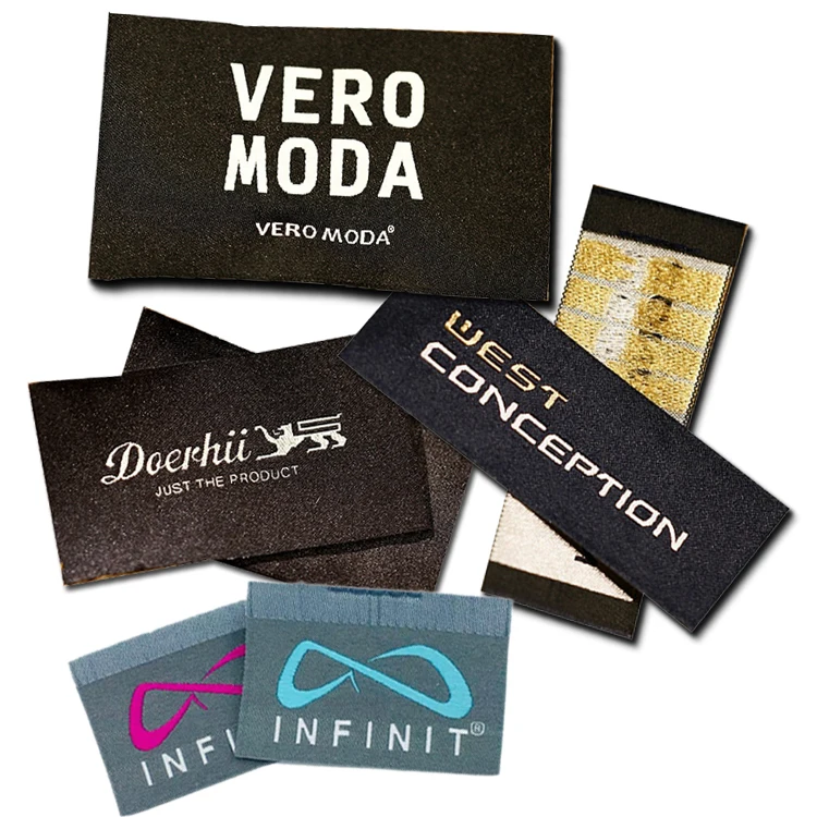 

Custom High Density Brand Main Woven Label for Clothing, Custom color