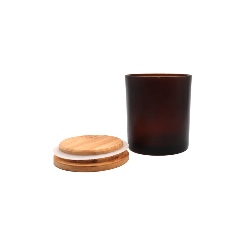 

Discounted  Amber Multi-Color Frosted Transparent Candle Jars, Customized color