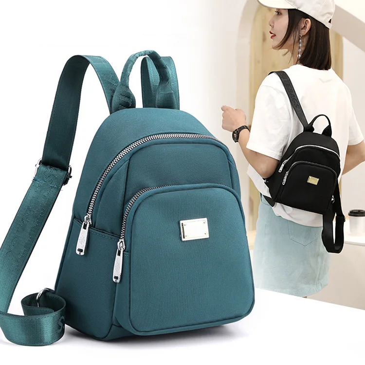 

2021 new fashion waterproof nylon cloth bag simple lady women girls and light female student leisure outdoor backpack, Multi color as picture