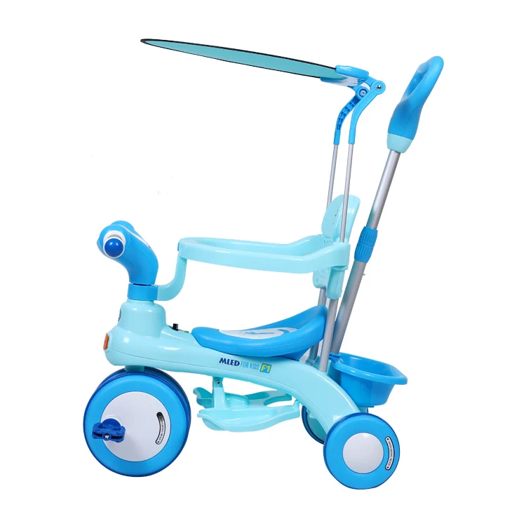 

Amazon hot selling high quality All In One Children's Pedal Tricycle Baby Stroller With Awning Tricycle, Picture color