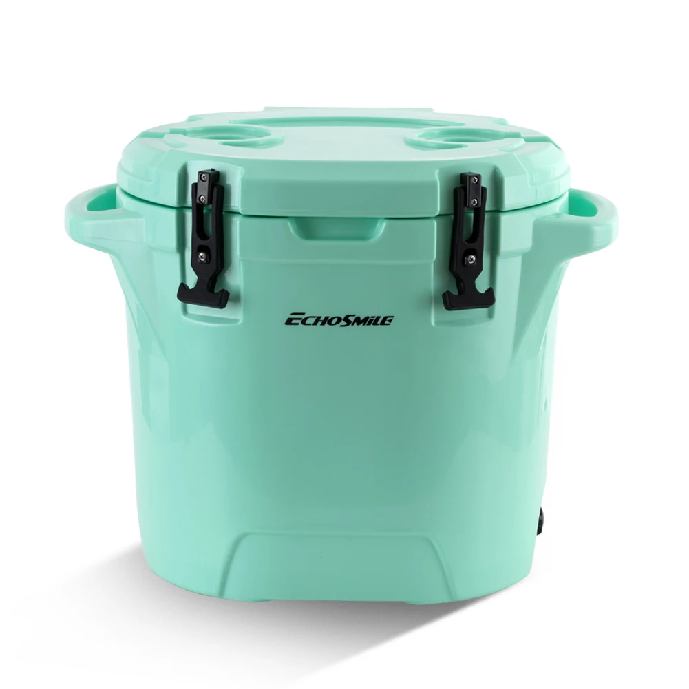 

EchoSmile Rotomolded 27QT Green Beer Cooler with Built-in Cup Holdes, Bottle Openers, and Fish Ruler