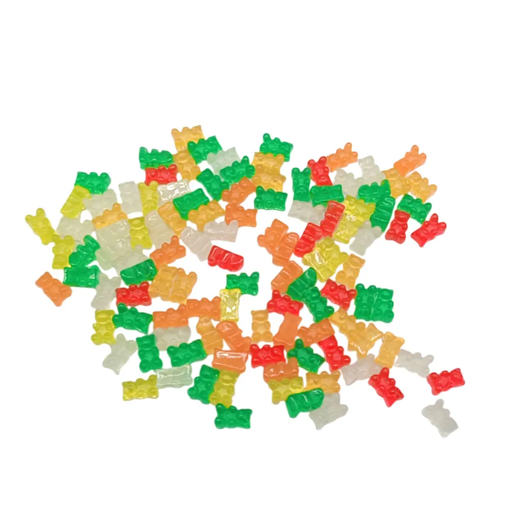 Resin Gummy Bear Miniature 3D 4*7mm Kawaii Animal Cabochon Flat Back Slime Charm DIY Nail Art Decor Jewelry Findings