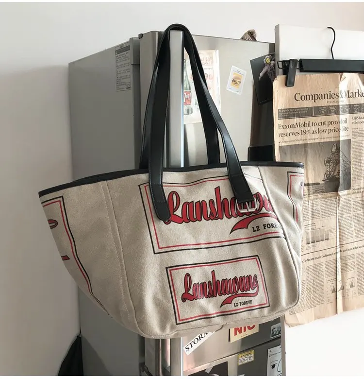 

casual canvas tote bag durable thickness handbag shopping bag travel bag