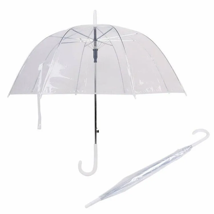 

See Through Cheap Pvc Poe Umbrella Promotional Clear Dome ECO Friend Transparent Umbrella for Children